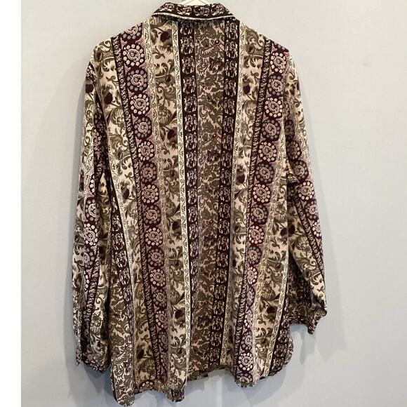 Allison Daley Womens Button Up Shirt Plus Size 18 Tunic Purple Paisley Boho Work - Picture 5 of 11